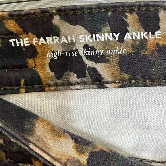 AG Farrah High Waist Skinny Jeans Leopard Print 27R