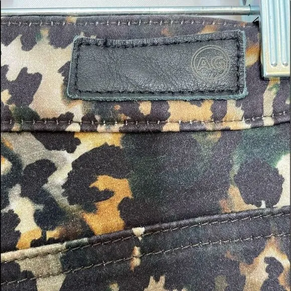 AG Farrah High Waist Skinny Jeans Leopard Print 27R