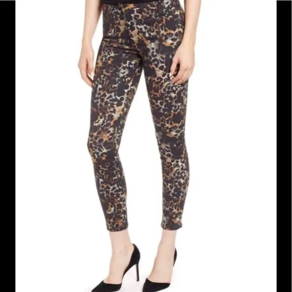 AG Farrah High Waist Skinny Jeans Leopard Print 27R