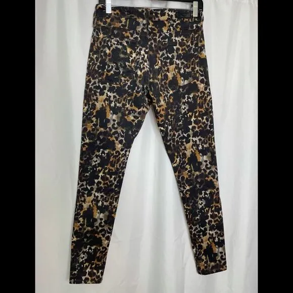 AG Farrah High Waist Skinny Jeans Leopard Print 27R