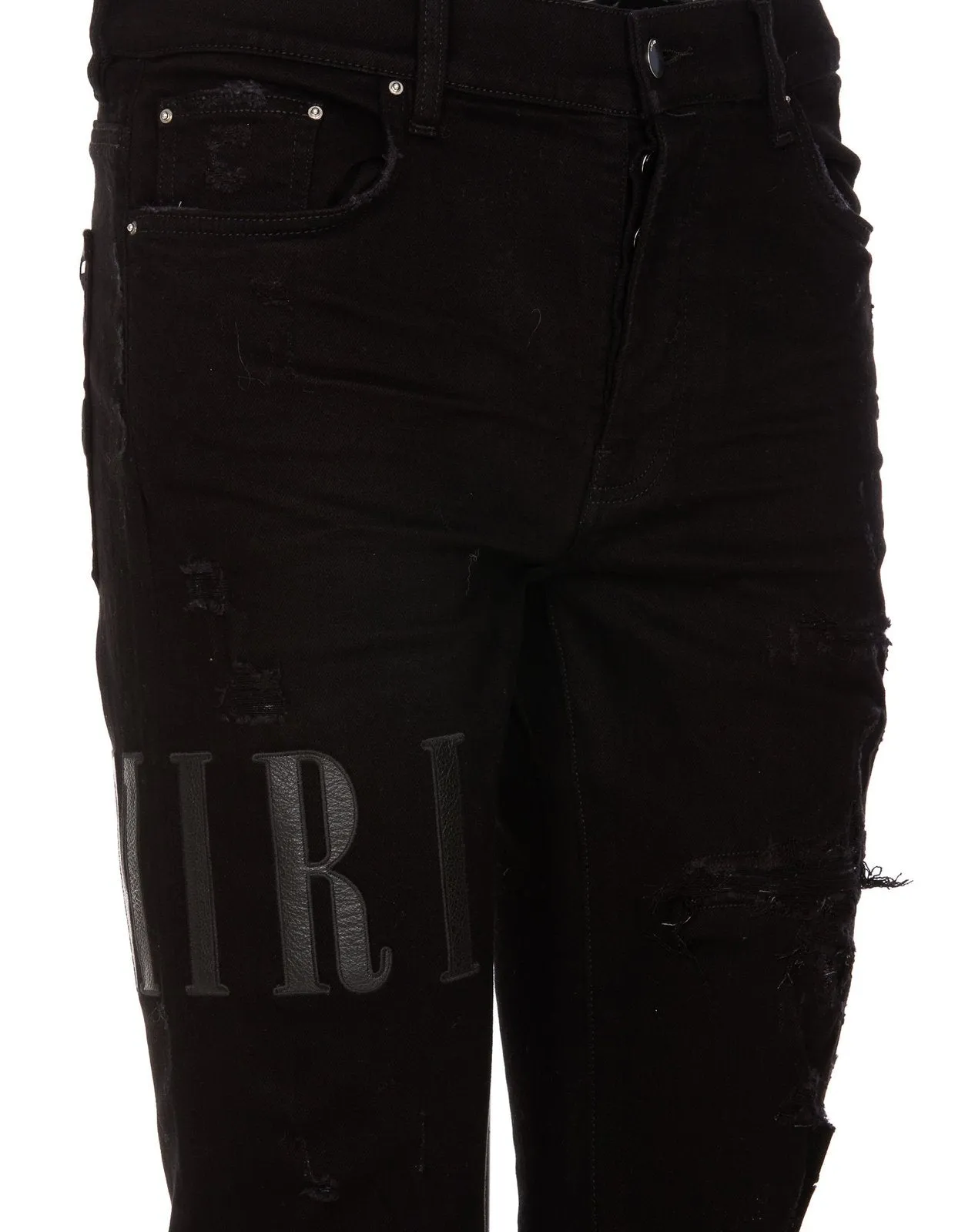 Amiri Amiri Mid-Rise Distressed Skinny Jeans