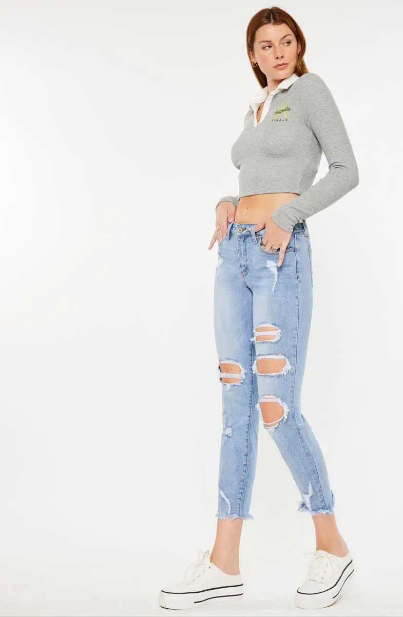 Augustina Mid Rise Ankle Skinny Jeans