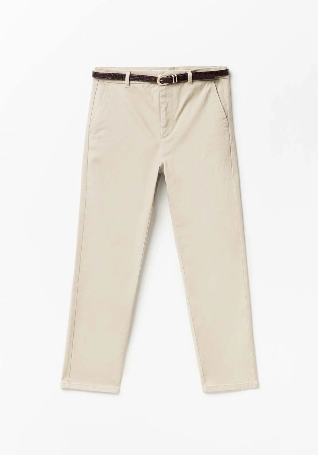 Belted chino trousers - Grey