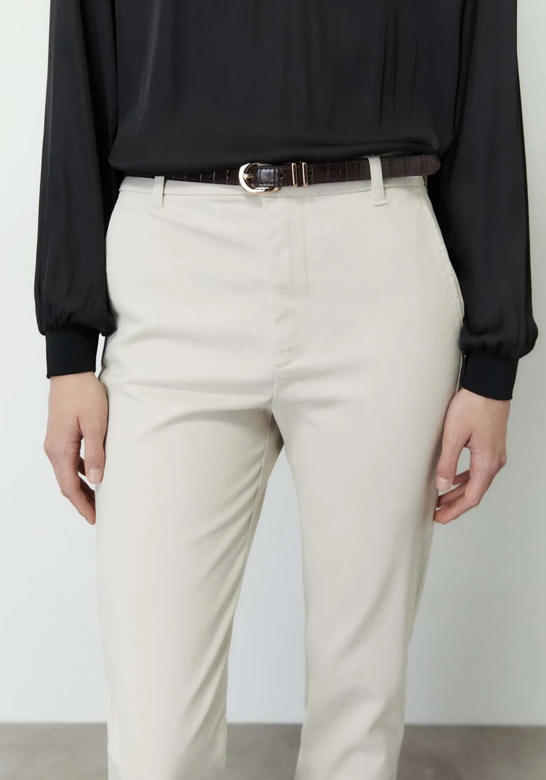 Belted chino trousers - Grey