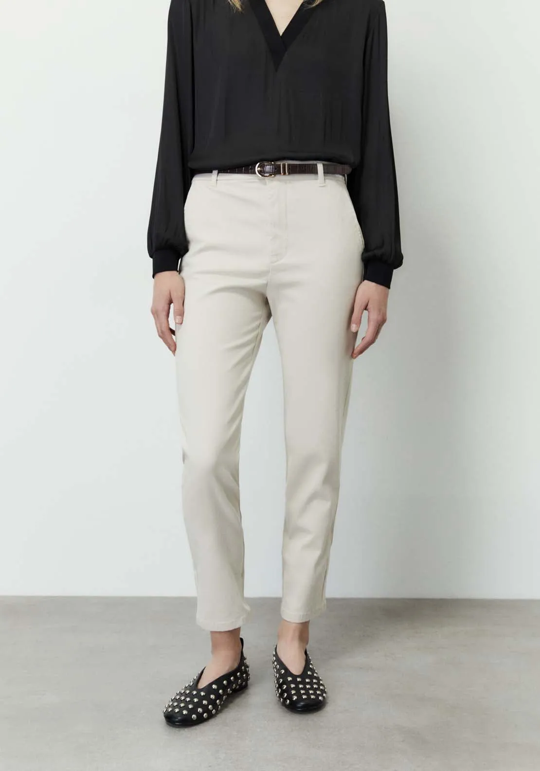 Belted chino trousers - Grey