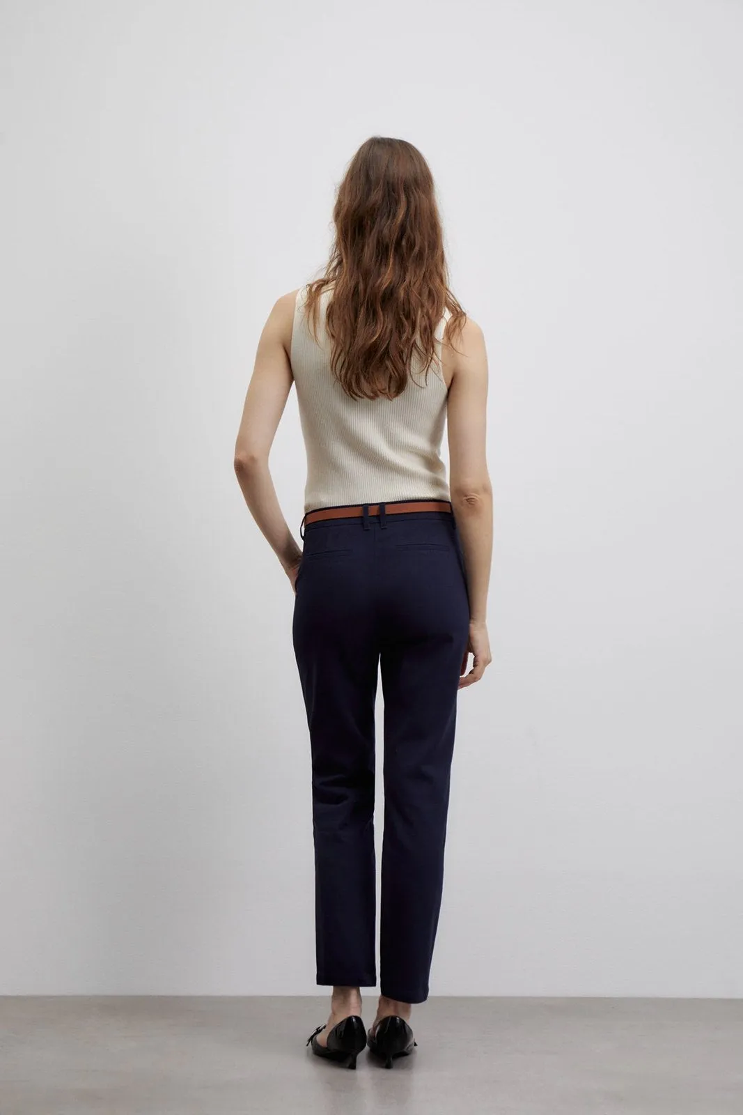 Belted chino trousers - Navy