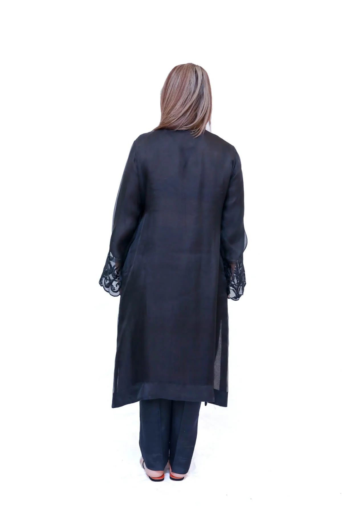 Black Organza Silk Embroidered Suit - Salwar Kameez