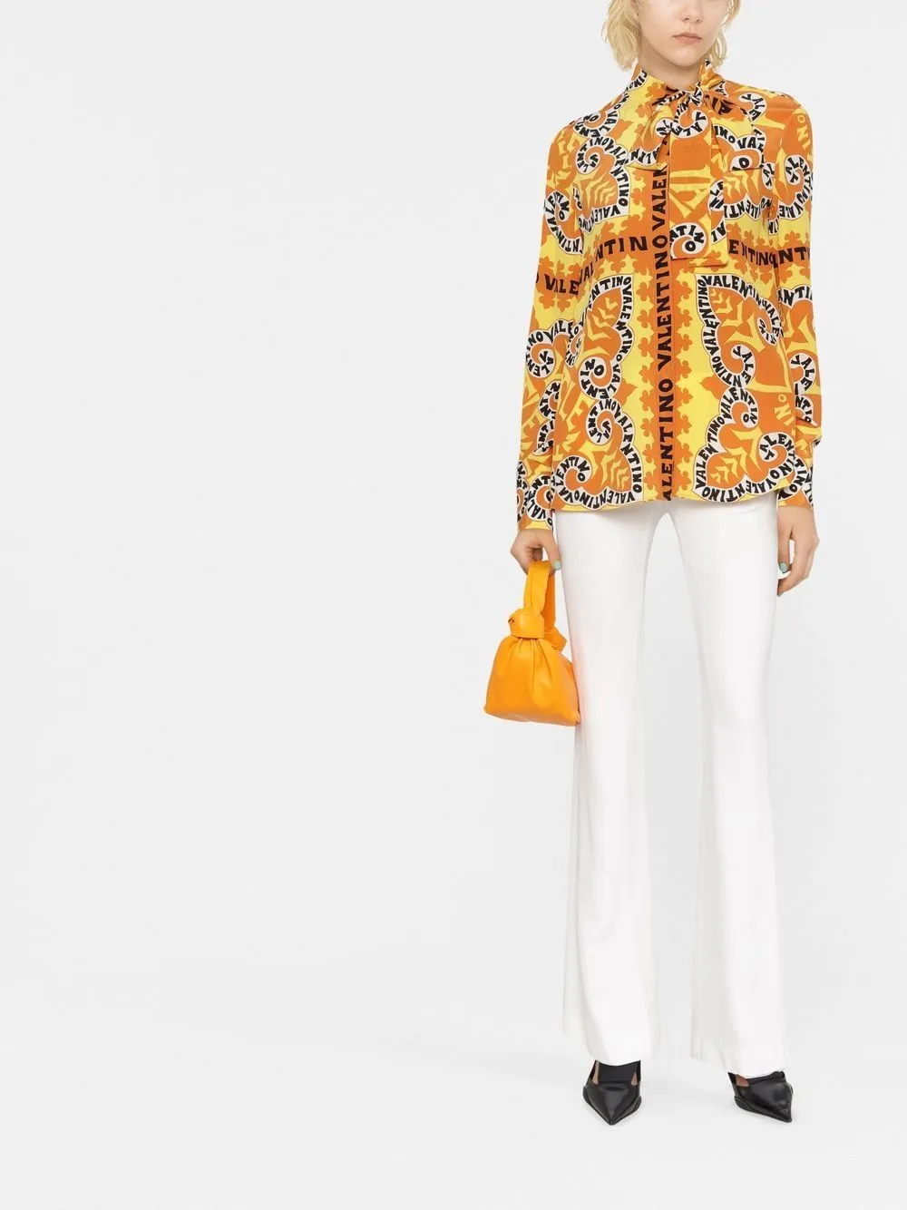 Blouse with mini bandana