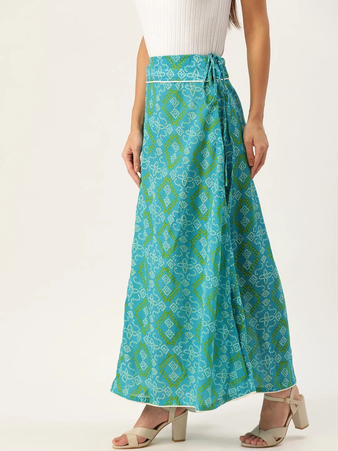 BLUE BANDHINI SKIRT