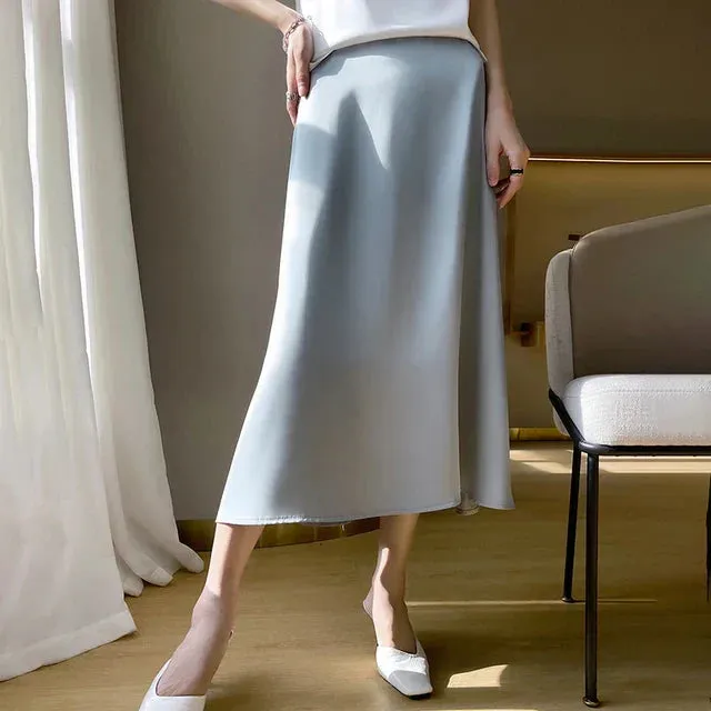 Brivelle – Elegante satijnen midirok