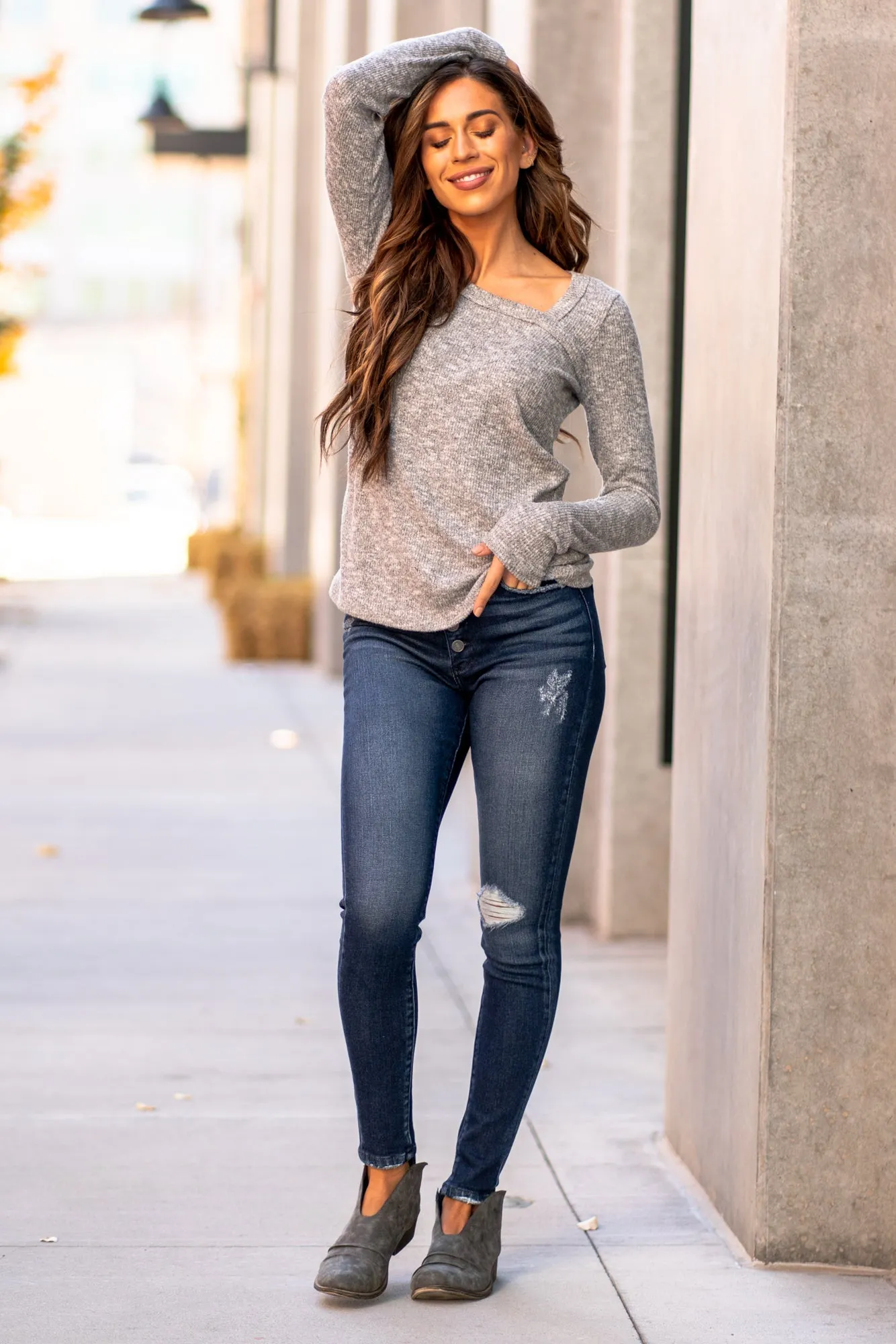 Castine Curvy High Rise Button Fly Skinny