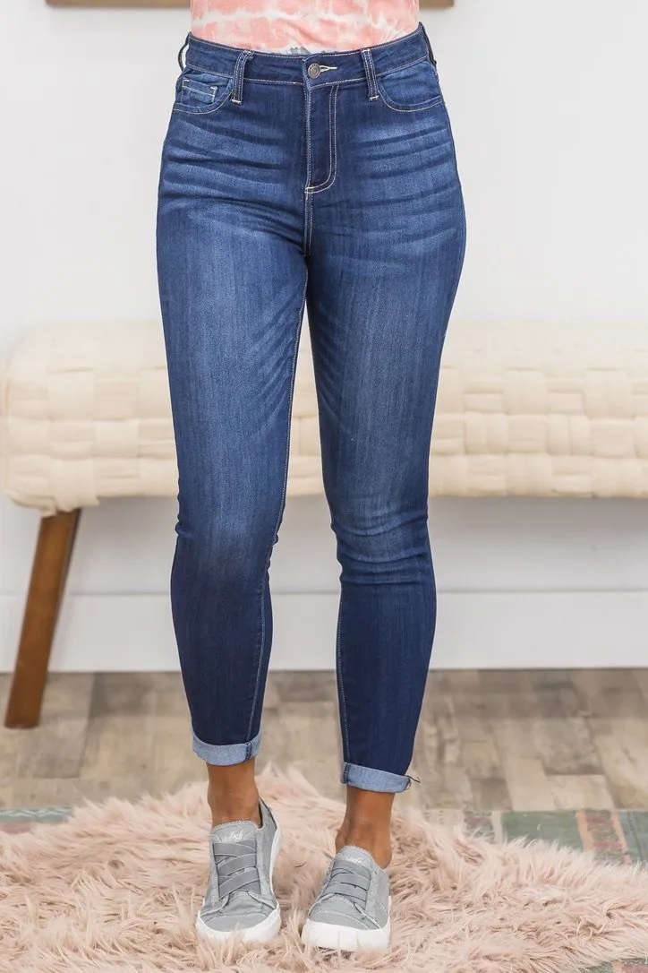 Cello Medium Wash Crop Skinny Jeans