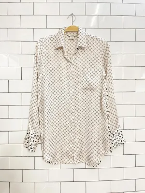 club monaco floral   diamond web satin shirt