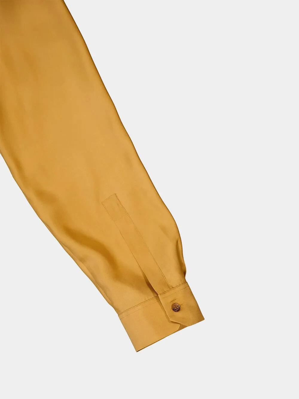 Cosmos Silk Shirt with Leather Bib