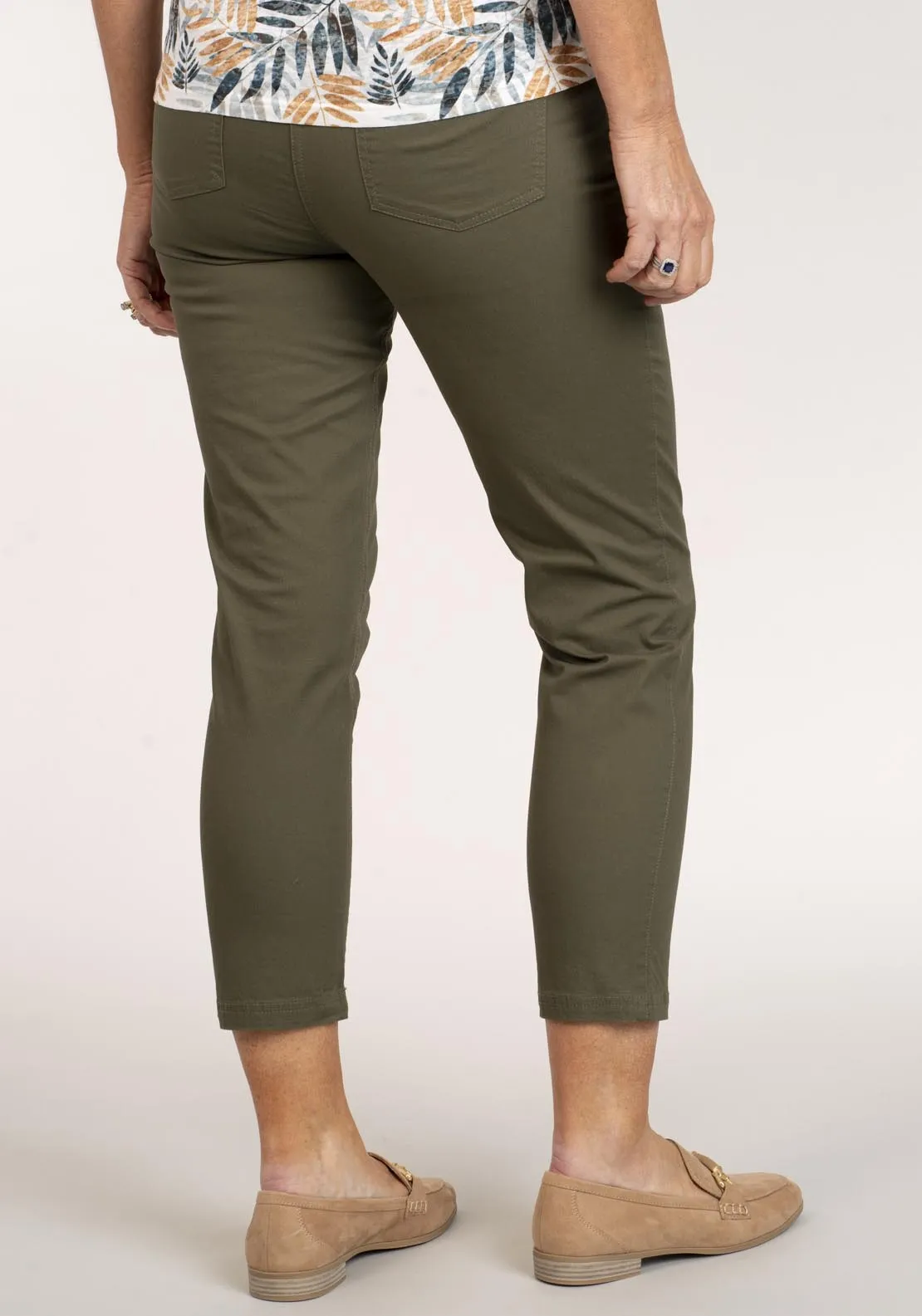 Cotton Chino Ankle Grazer - Green