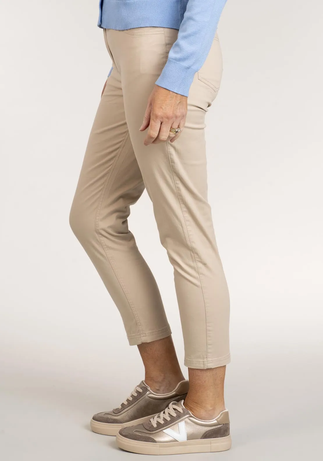 Cotton Chino Ankle Grazer - Grey