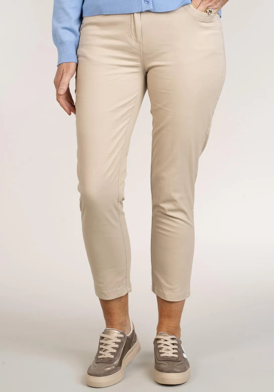 Cotton Chino Ankle Grazer - Grey
