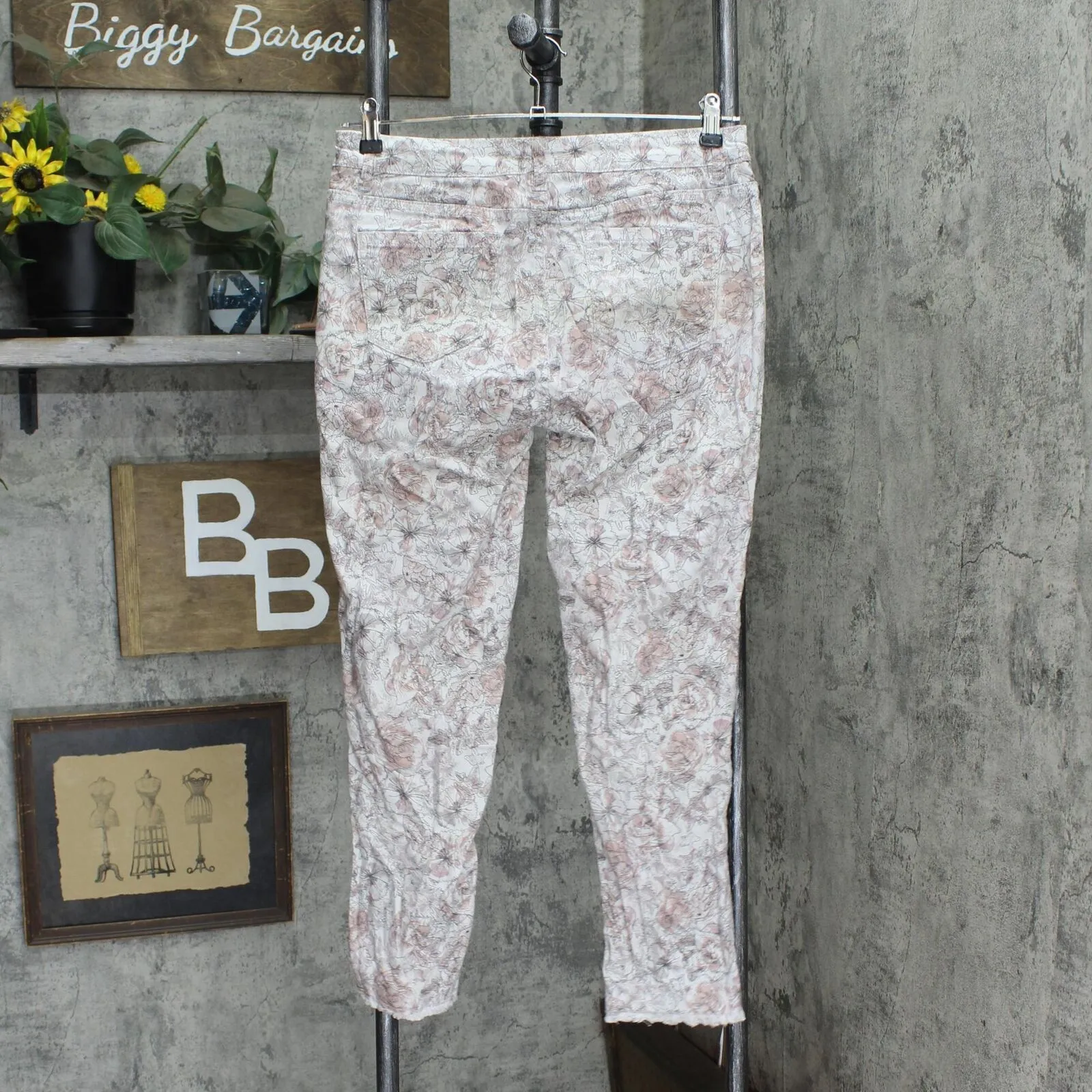 DG2 by Diane Gilman Womens Reversible Twill Pull-On Skinny Jean Gray Multi PM