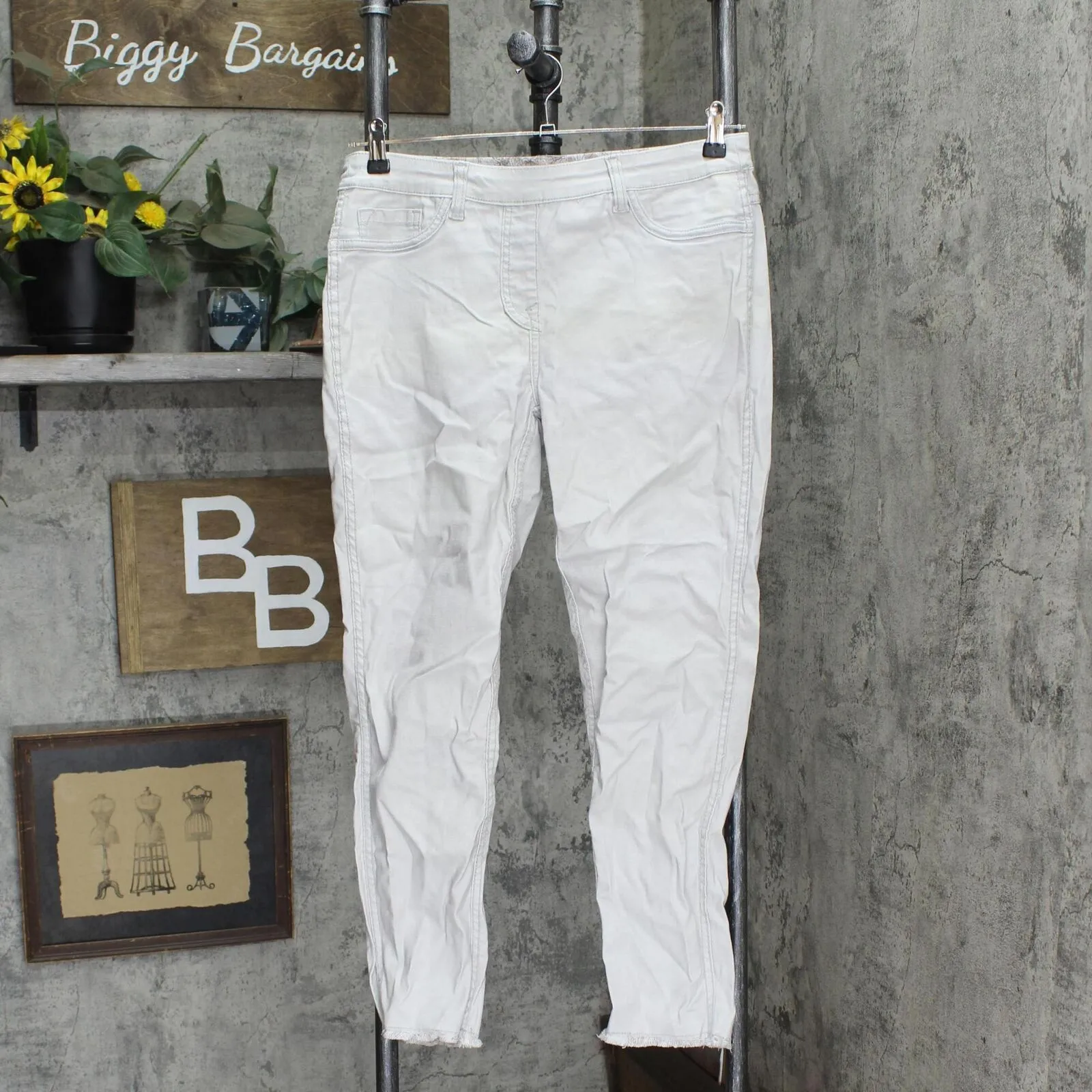DG2 by Diane Gilman Womens Reversible Twill Pull-On Skinny Jean Gray Multi PM