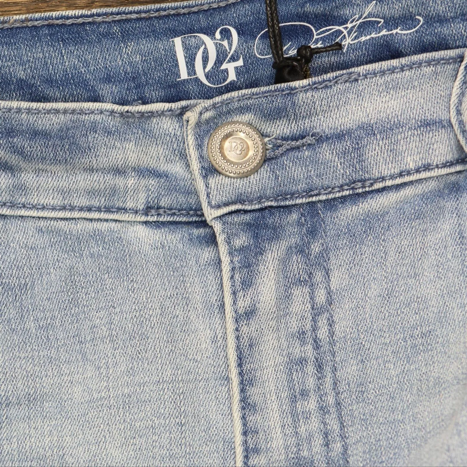 DG2 Womens Virtual Stretch Destructed Skinny Jeans 696854 Chambray Blue 16W