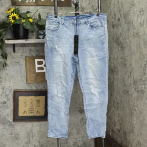 DG2 Womens Virtual Stretch Destructed Skinny Jeans 696854 Chambray Blue 16W