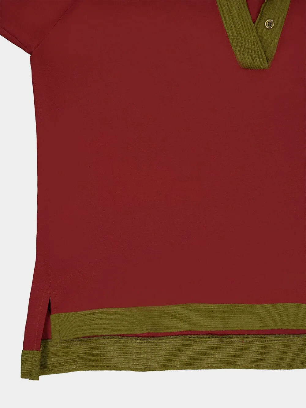 Diane Burgundy Silk V-Neck Longsleeve
