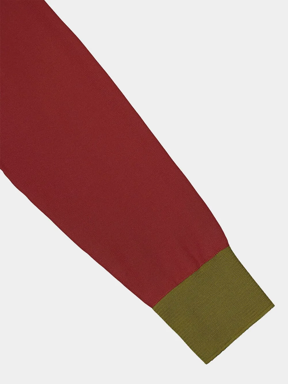 Diane Burgundy Silk V-Neck Longsleeve