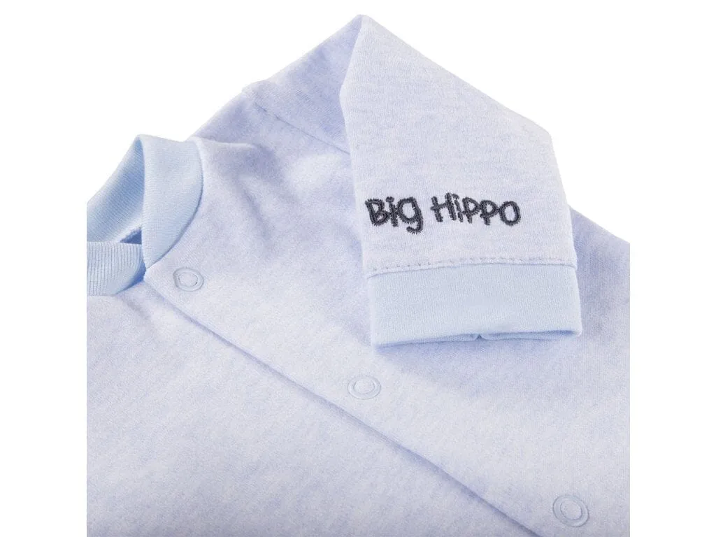 Early Baby Long Sleeved Top, Blue Hippo