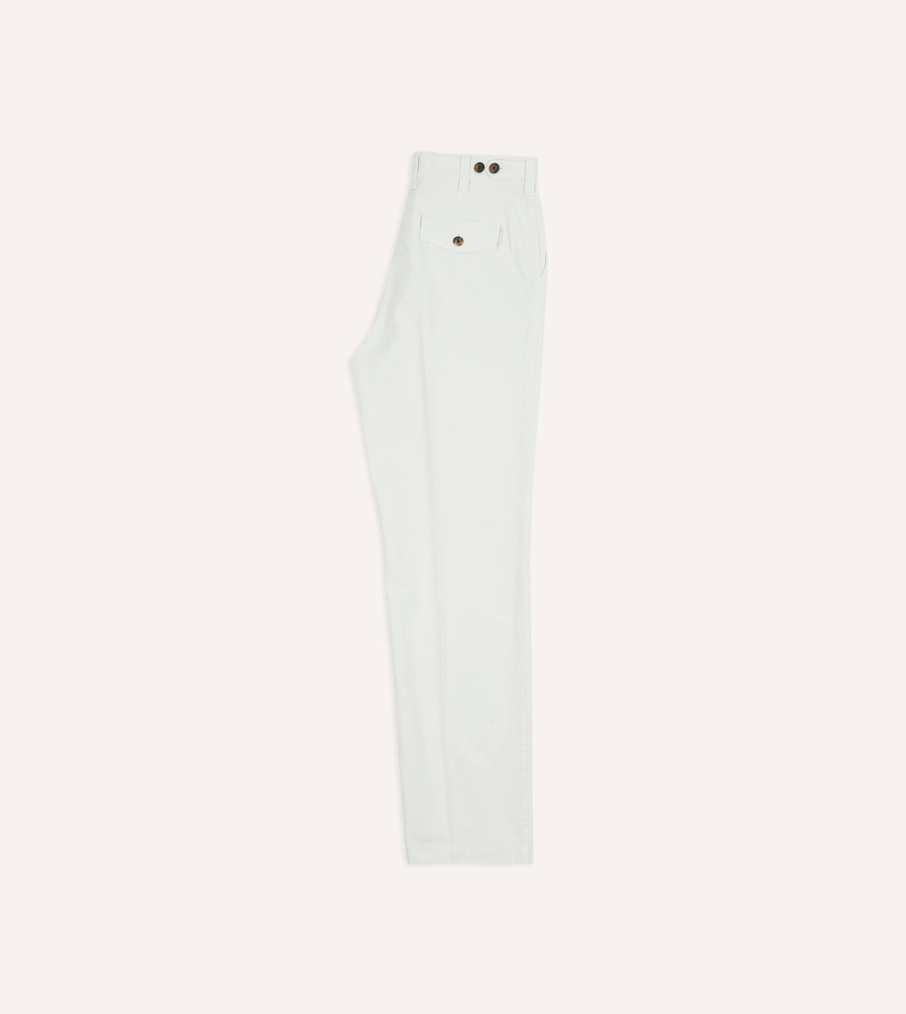 Ecru Cotton Flat Front Chino