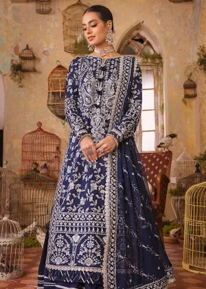 Eid Dress in Blue and White Lawn Kameez Salwar Style for Pakistani Party Wear
