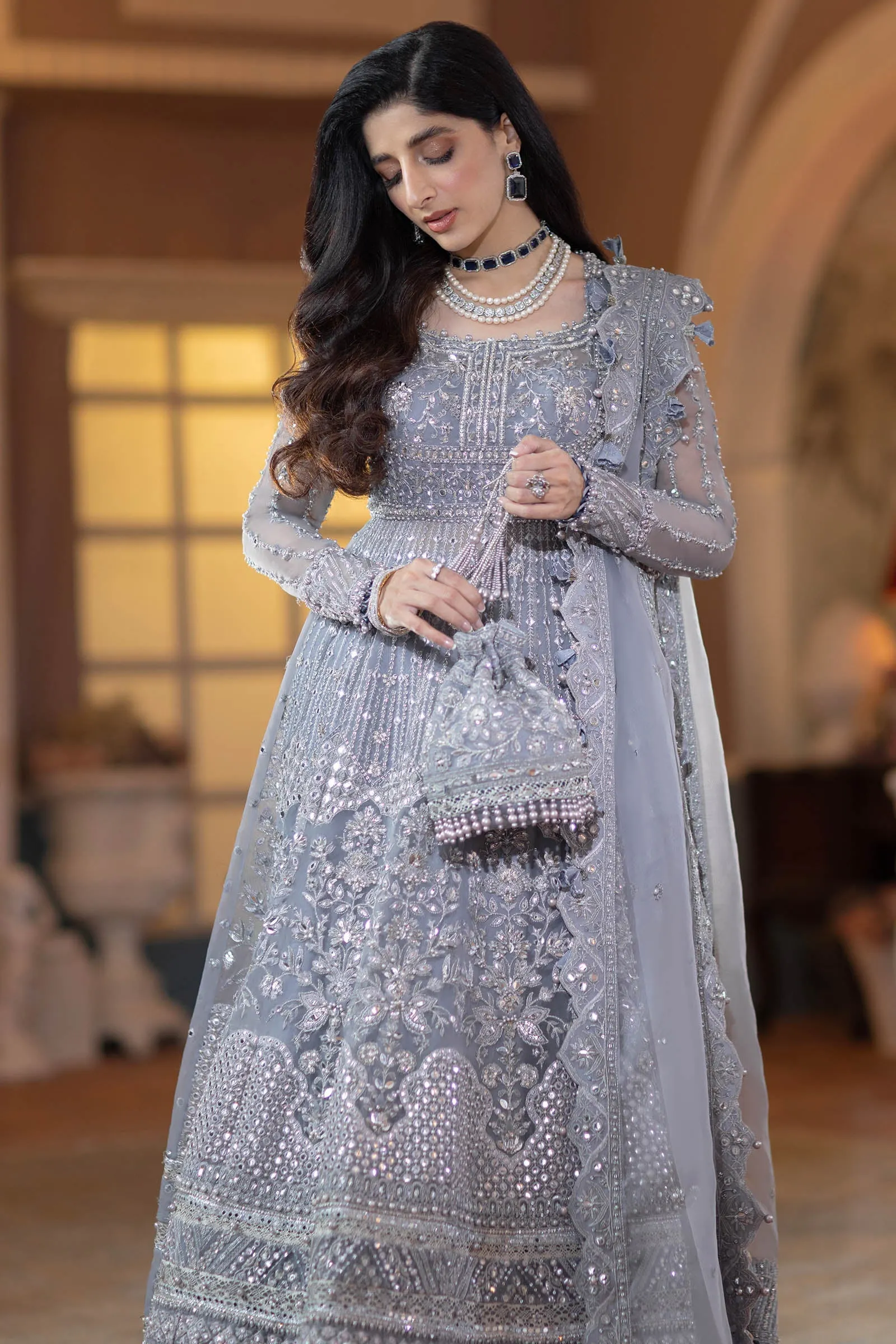 Embellished Pishwas Dupatta Pakistani Wedding Dress