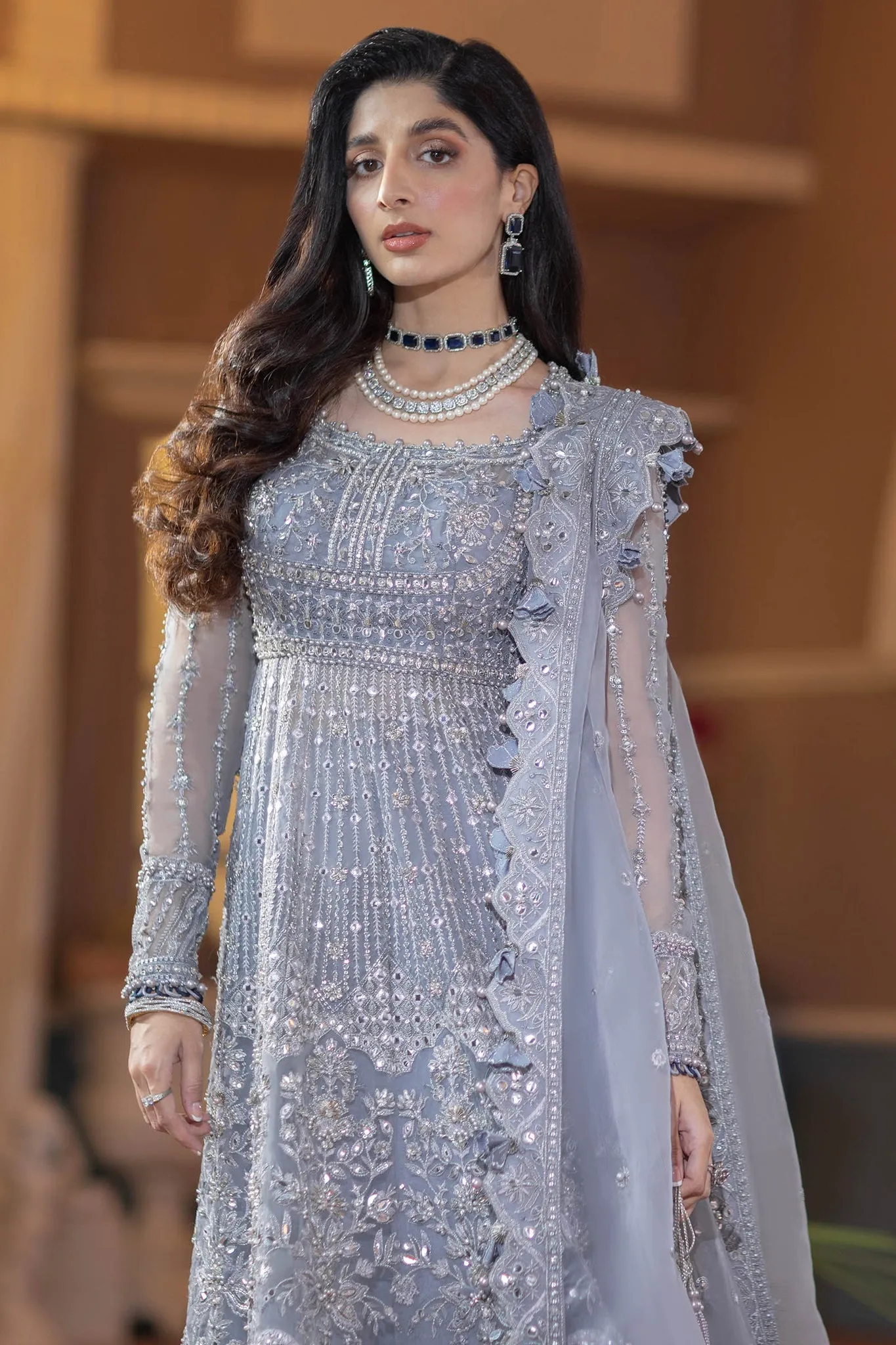 Embellished Pishwas Dupatta Pakistani Wedding Dress