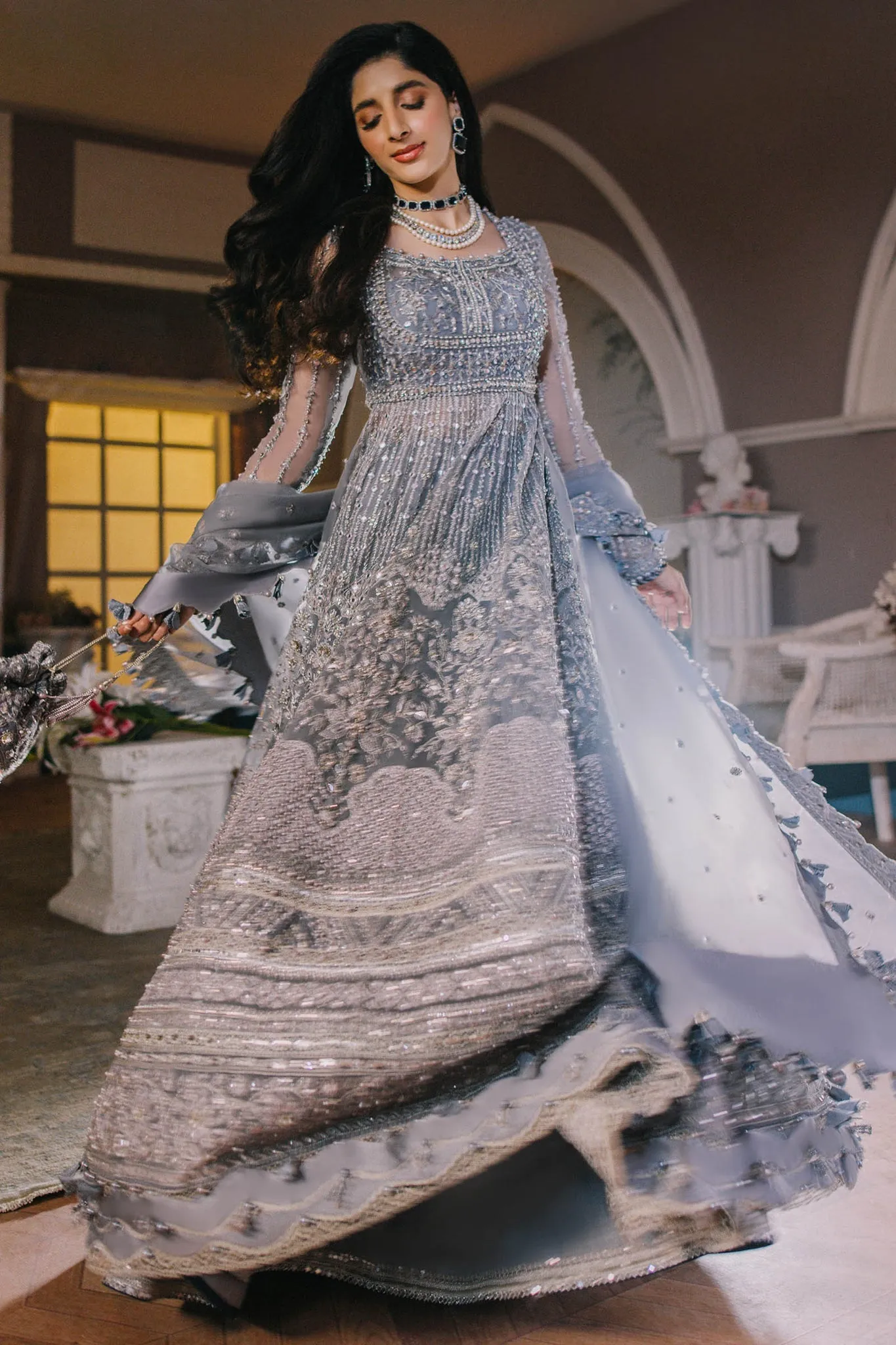 Embellished Pishwas Dupatta Pakistani Wedding Dress