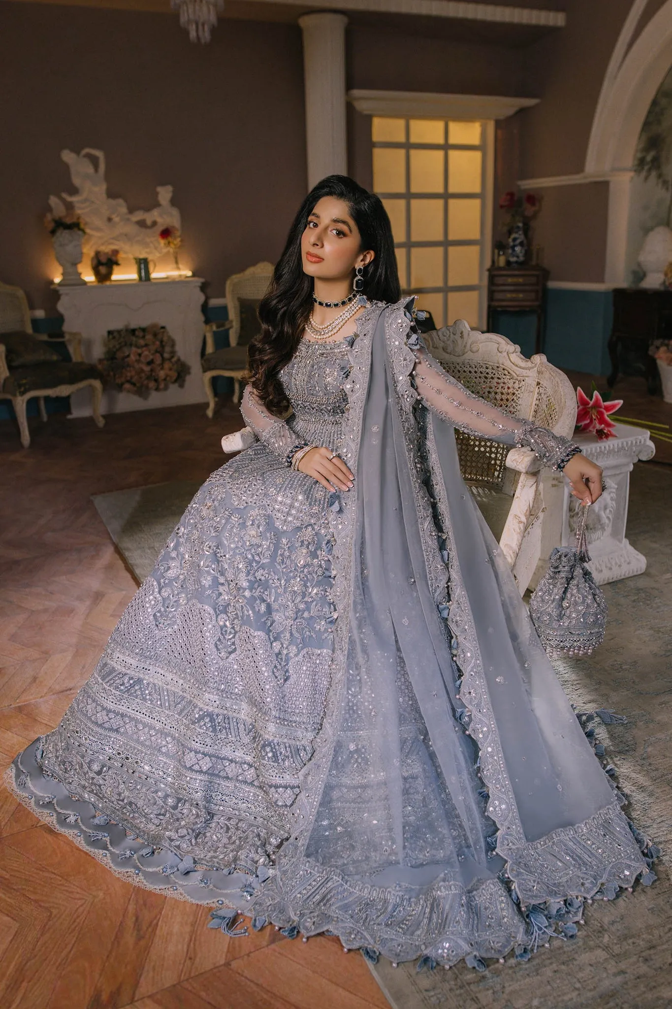 Embellished Pishwas Dupatta Pakistani Wedding Dress