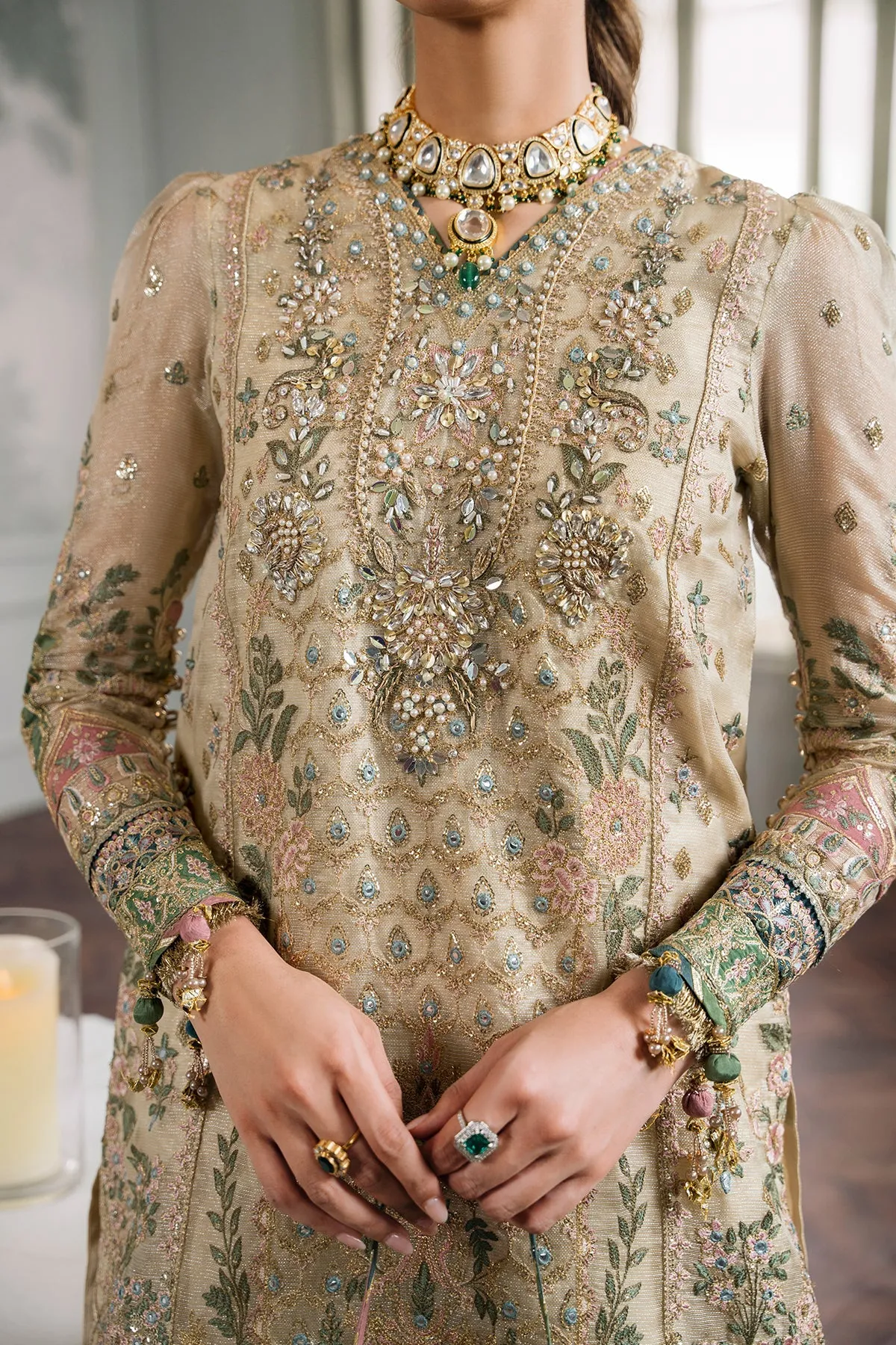 Embroidered Gharara Kameez Dupatta Pakistani Party Wear