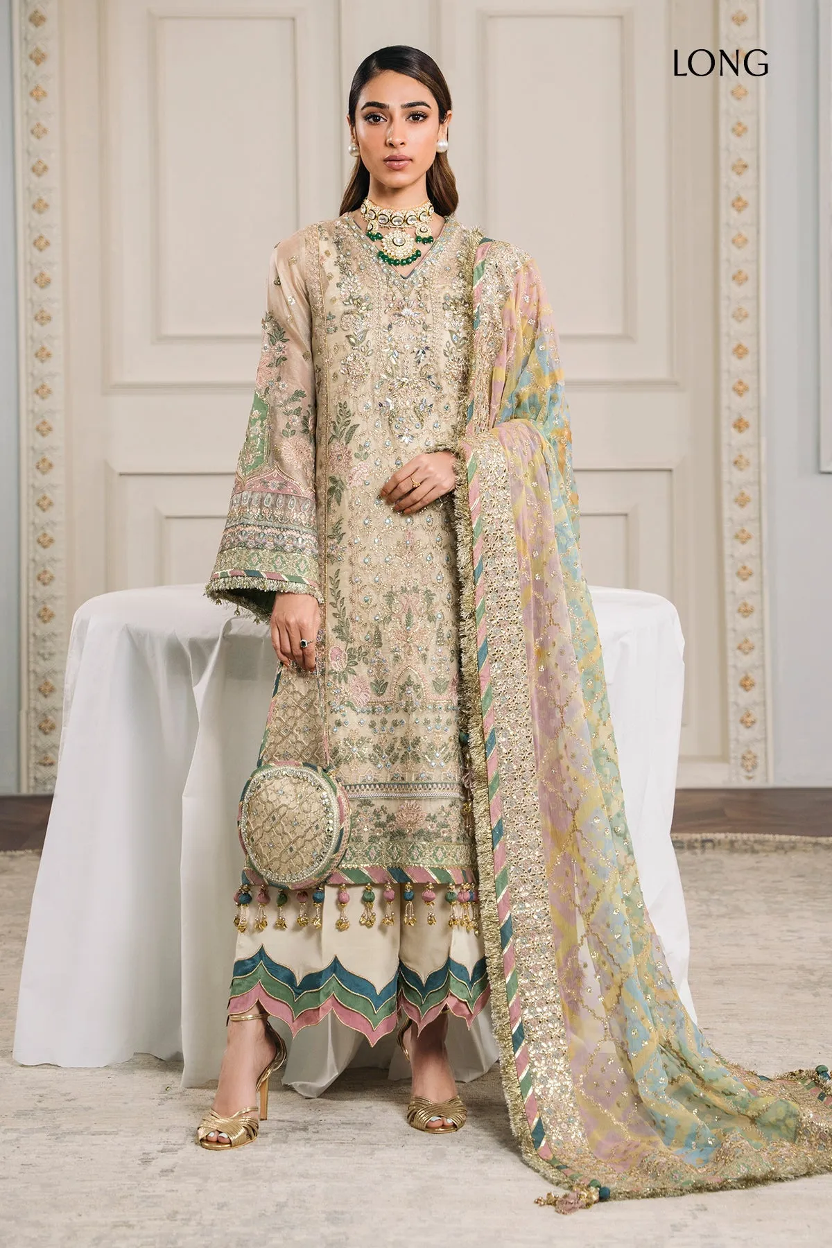 Embroidered Gharara Kameez Dupatta Pakistani Party Wear