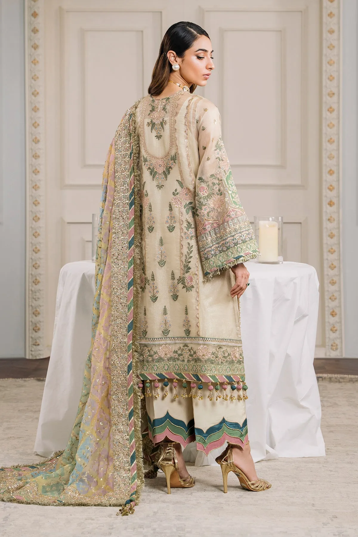 Embroidered Gharara Kameez Dupatta Pakistani Party Wear