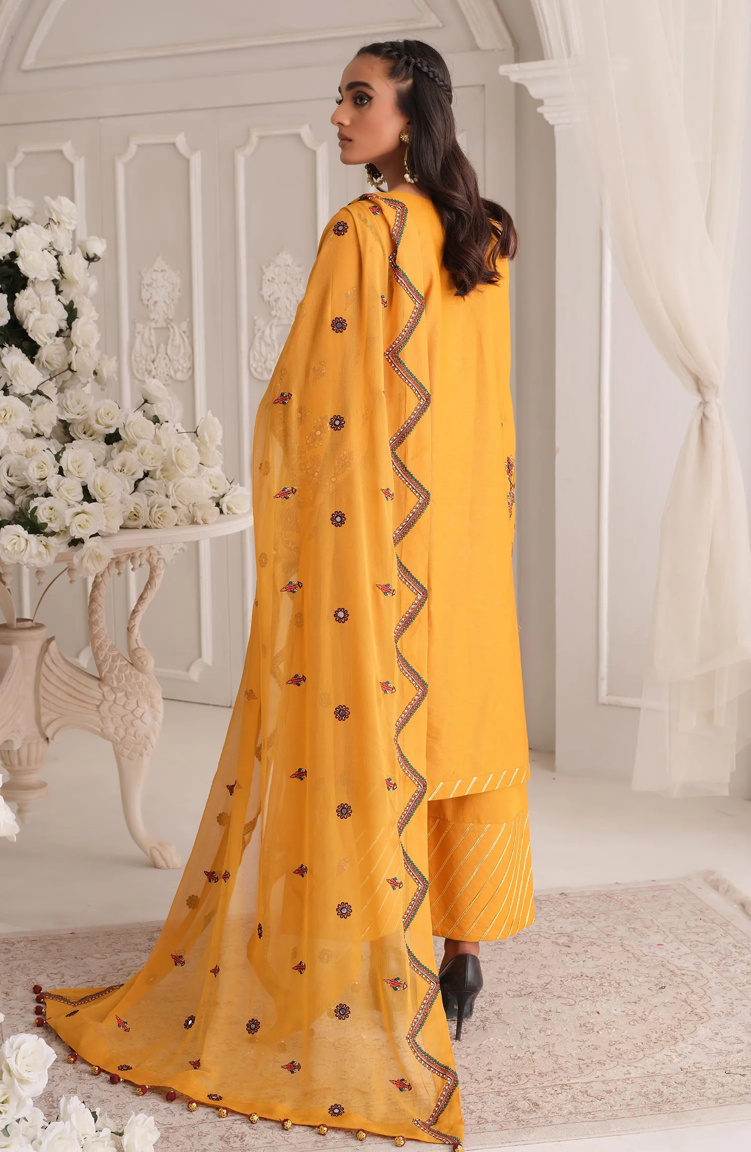 Embroidered Lawn Kameez Trouser Dupatta Pakistani Dress