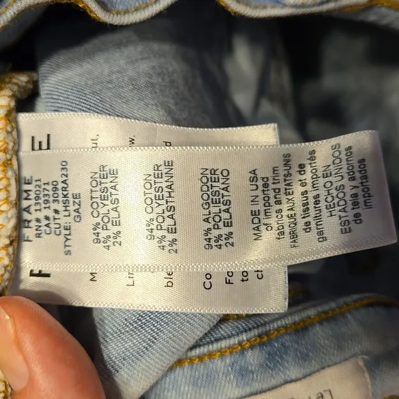 Frame Le High Skinny acid wash jeans size 29