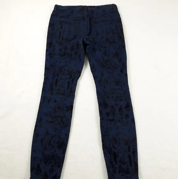 Free People Skinny Flocked Jeans Indigo Combo