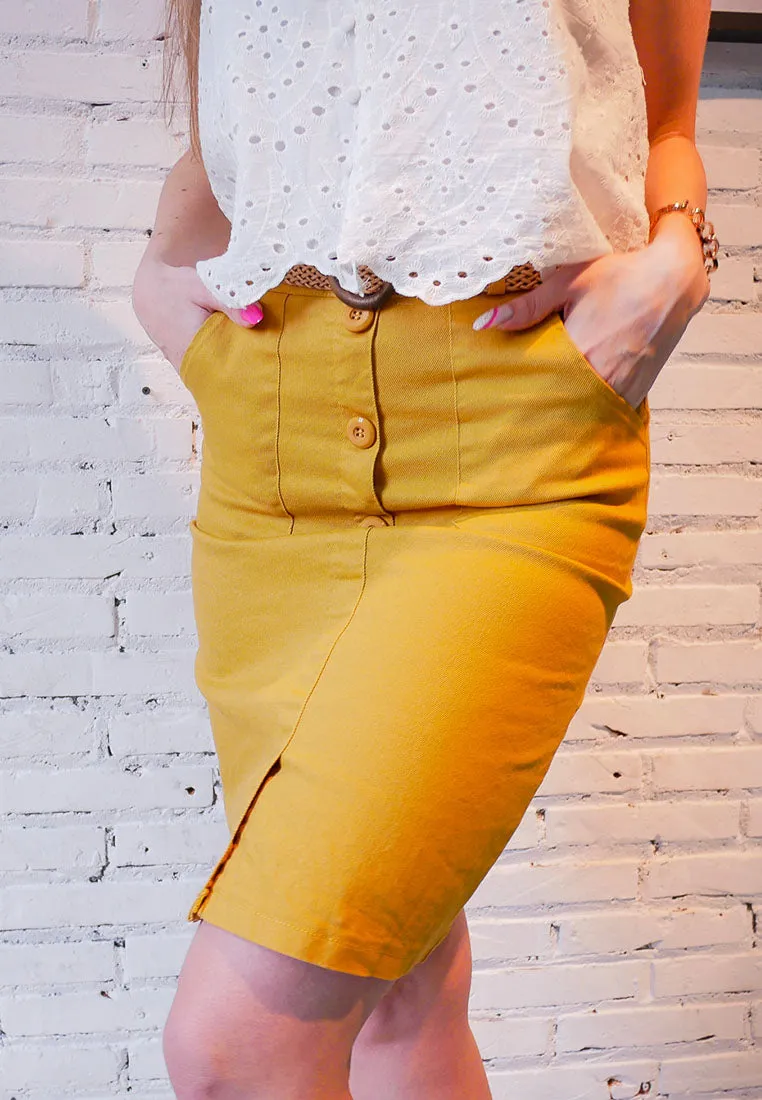 Front Slit Pencil Skirt