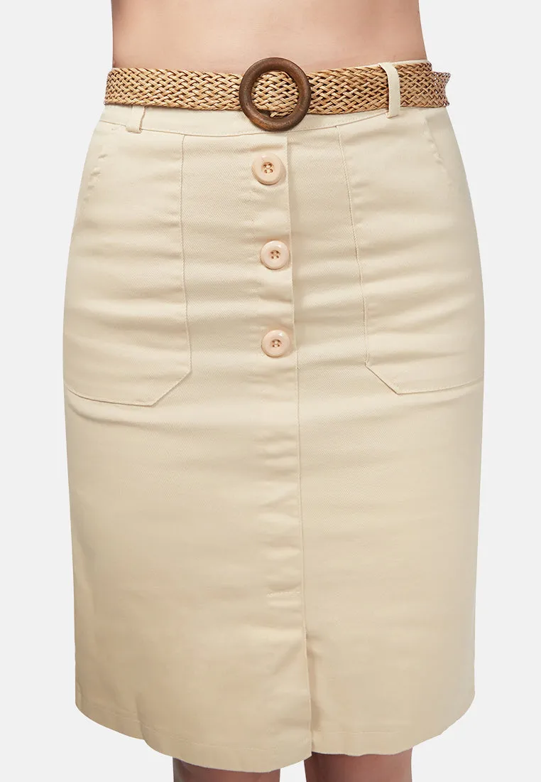 Front Slit Pencil Skirt