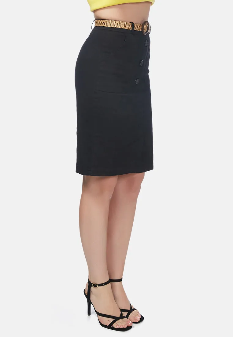 Front Slit Pencil Skirt