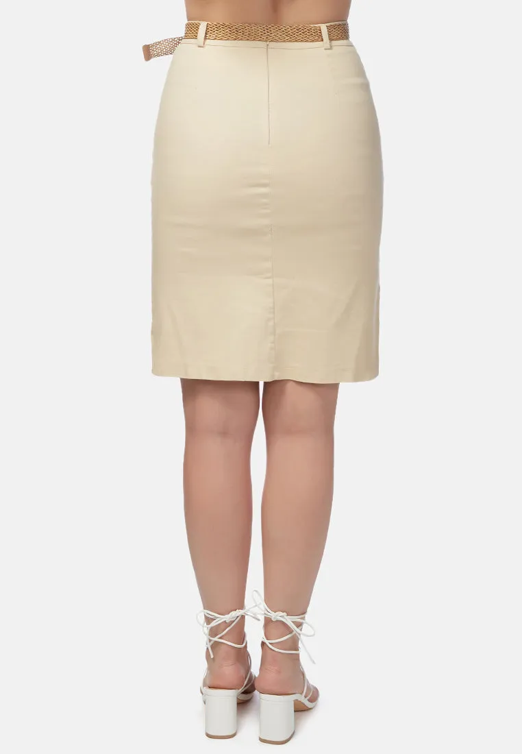 Front Slit Pencil Skirt