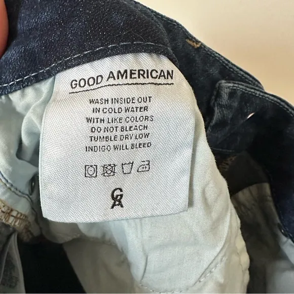 Good American Good Legs Raw Hem Skinny Blue Ankle Jeans Size 8/29