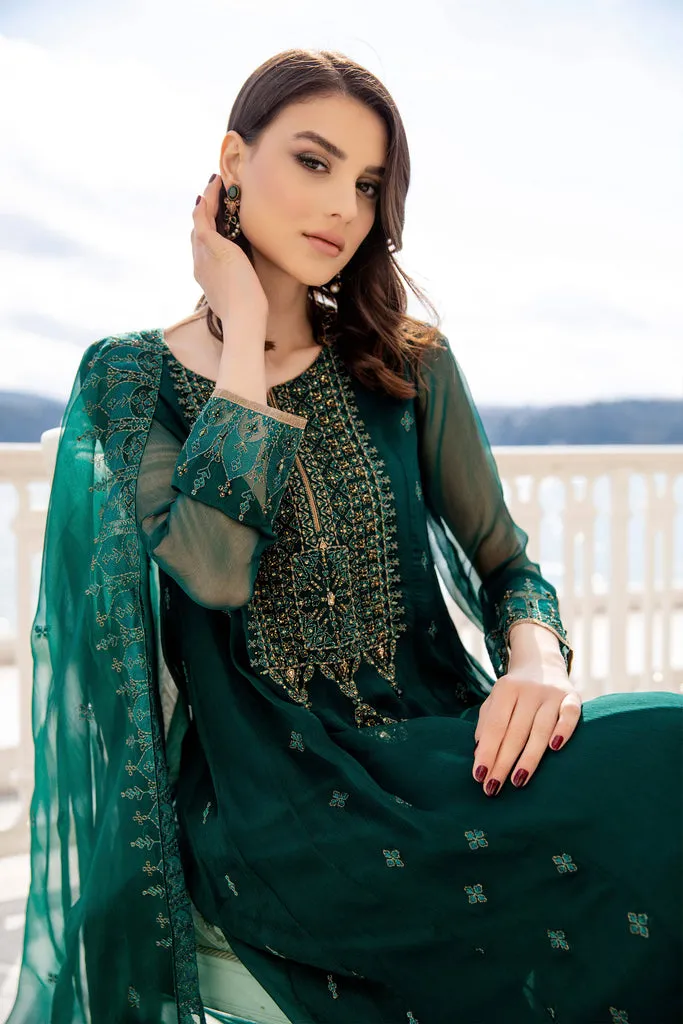Green Salwar Kameez and Dupatta Pakistani Party Dress