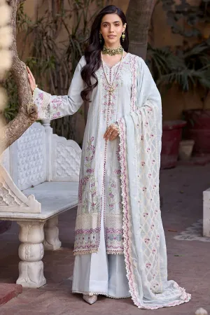 Grey Pakistani Long Kameez Trousers with Dupatta Eid Dress