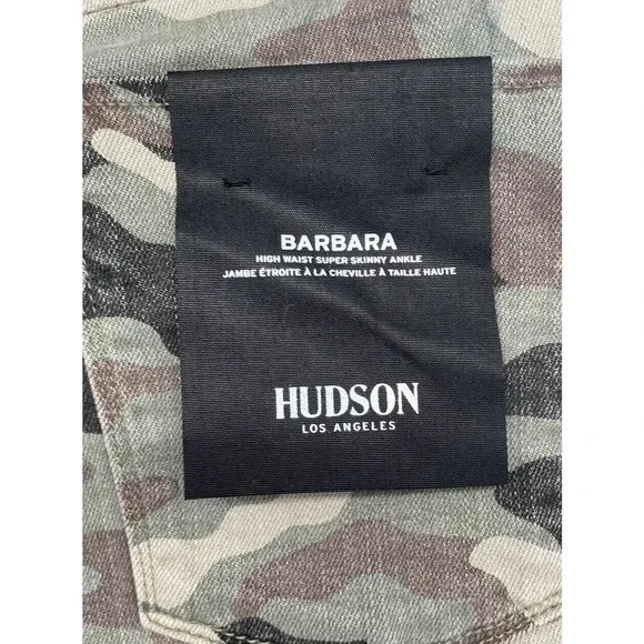 Hudson Women's Jeans Barbara High Rise Super Skinny Ankle Worn Camo Size 27