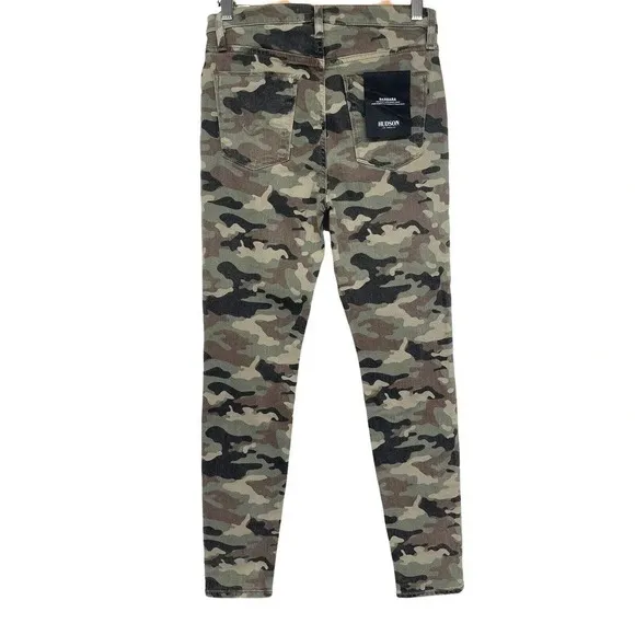 Hudson Women's Jeans Barbara High Rise Super Skinny Ankle Worn Camo Size 27