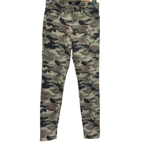 Hudson Women's Jeans Barbara High Rise Super Skinny Ankle Worn Camo Size 27
